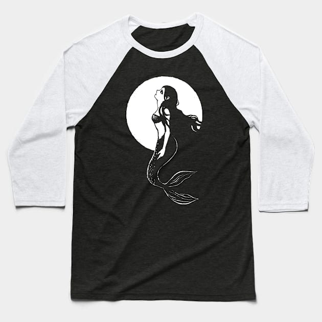 Dark Mermaid Baseball T-Shirt by CrumblinCookie